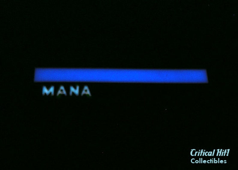 May include: A blue progress bar with the word "MANA" underneath. The bar is filled to the right, indicating progress.