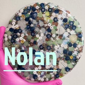 Large Picky Pad, “Nolan”, Beautiful beads - Keychain, Bracelet Fidget for Trichotillomania, Dermatillomania, Autism, ADHD