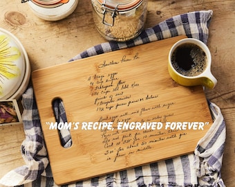Handwritten Recipe Cutting Board| Engraved Family Recipe | Memorial Gift from Handwriting | Custom Wood Cutting Board | Gift for Mom Grandma