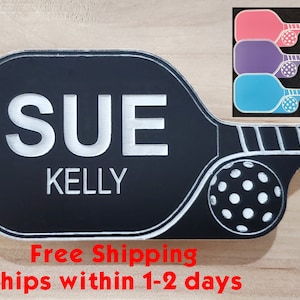 15 Pickleball Name Tags – Custom engraved and personalized with your name including a strong magnetic back – laser engraved by 3DCarving