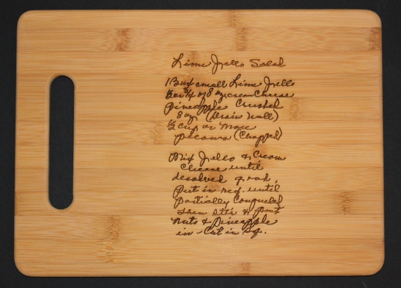 Handwritten Recipe Cutting Board Recipe engraved Mothers day gift custom cutting board Personalized Grandmas handwriting 3dcarving image 2