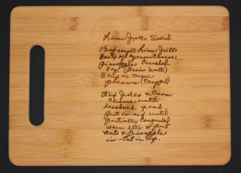 Handwritten Recipe Cutting Board Recipe engraved 2 sided Mothers day gift custom cutting board Personalized Grandmas handwriting image 2