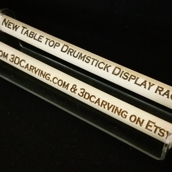 Drumstick Display Rack and drumstick holder- for a Single Pair of Drumsticks to set on a tabletop or desk