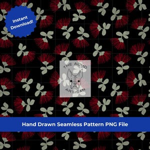 Ohia Lehua Seamless Pattern Hawaiian Flower Hawaiian Floral Pattern Ohia Seamless File Big Island Flower Tropical Floral Pattern Commercial
