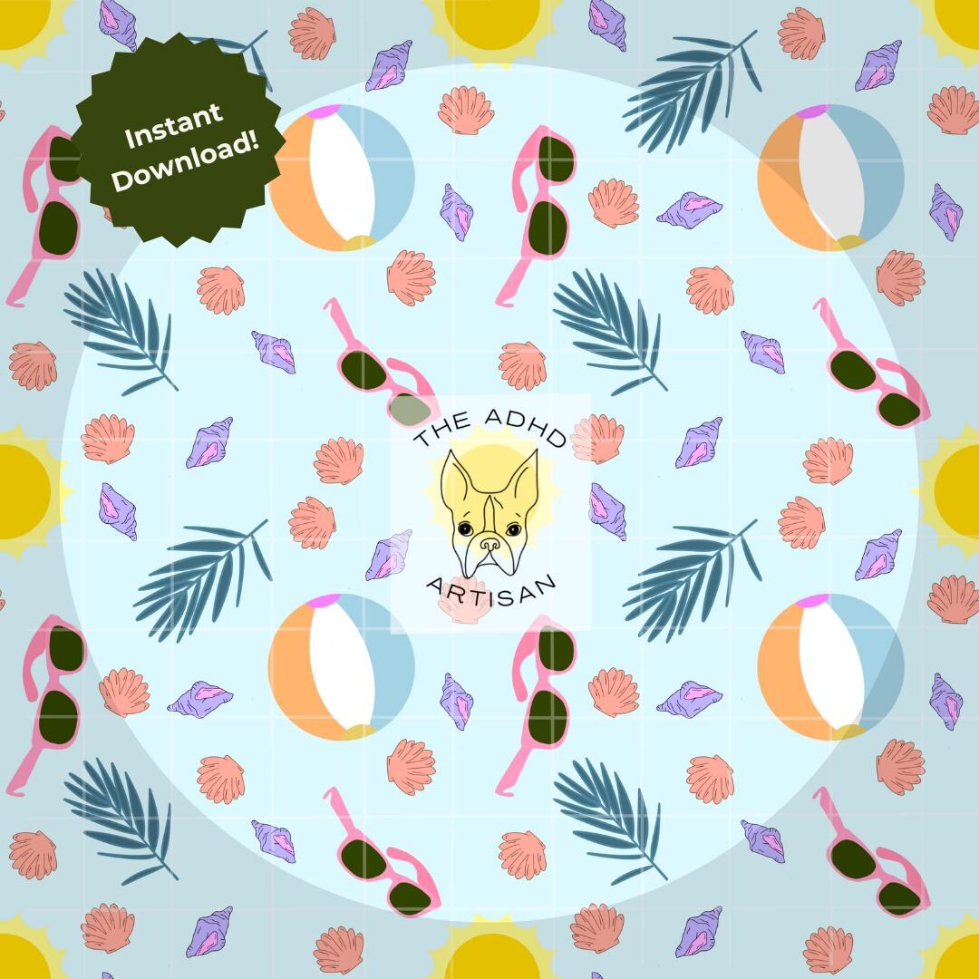 Beach Seamless File Beach Seamless Pattern Tropical Commercial Use ...
