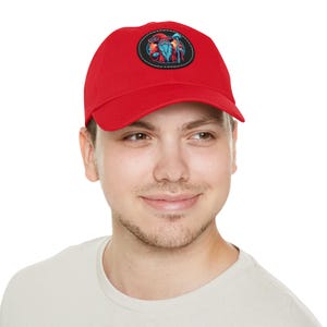 Chapeau avec empiècement en cuir, magicien champignon psychédélique, casquette ronde, casquette de baseball hipster, cadeau unique pour homme, mode festival
