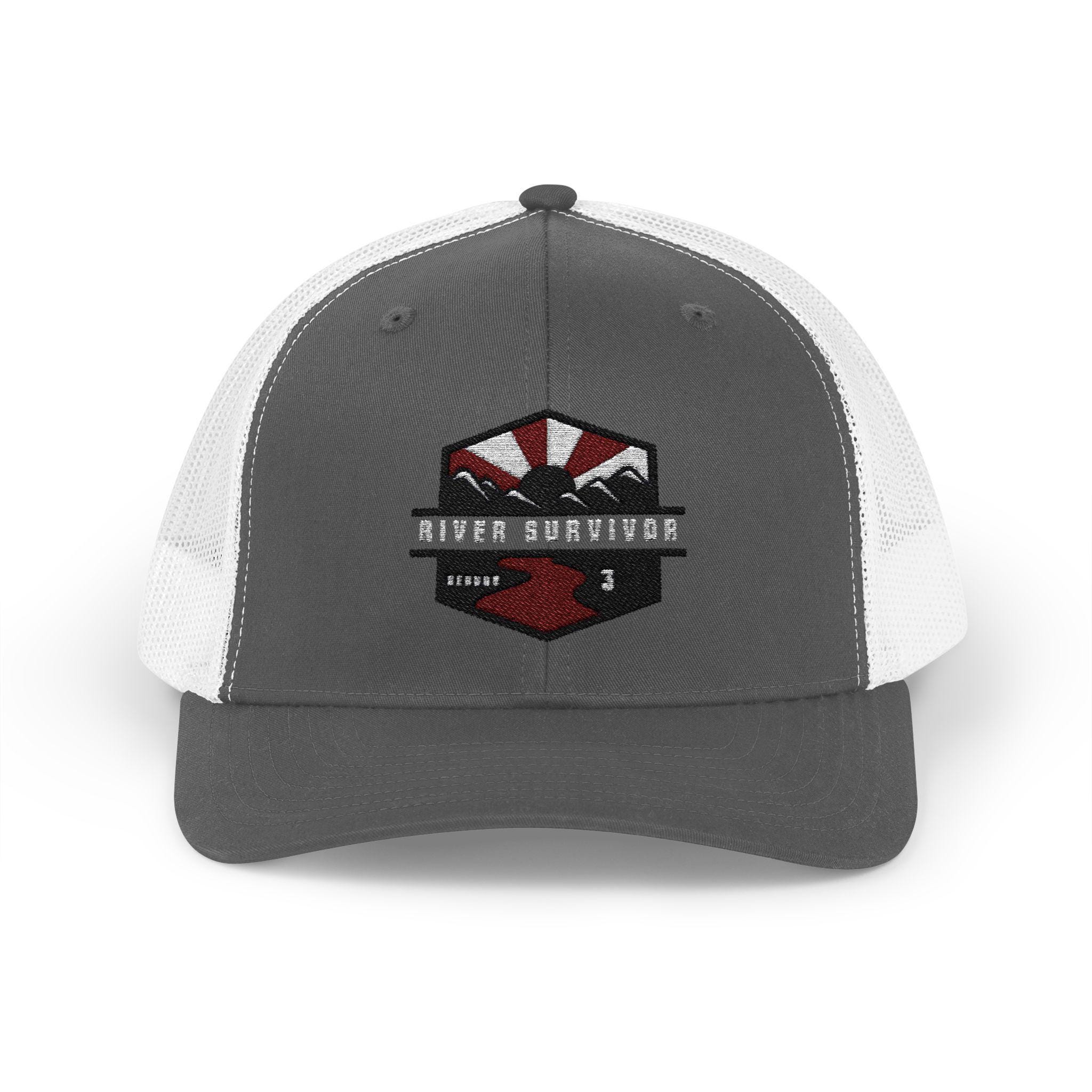River Survivor Snapback Trucker Cap, Outdoor Enthusiast Hat, Adventure Cap, Casual Wear, Gift for Him/Her