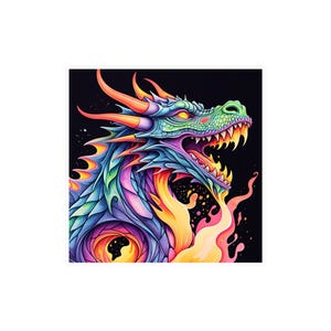 Dragon of the Night Vinyl Sticker - Kiss-Cut Decal, Window Decal, Laptop Sticker, Car Decal, Water Bottle Decal