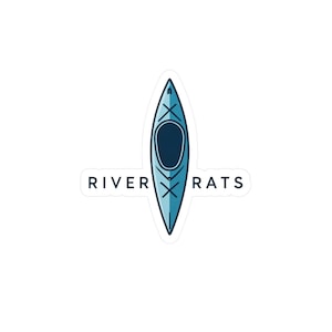 River Rats Kayak Vinyl Decals, Water Sports Sticker, Outdoor Adventure Decor, Kayaking Gift, Canoe Enthusiast Accessories