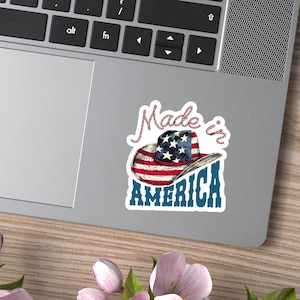 Made In America Sticker, 4Th Of July Quotes Stickers, Laptop Stickers Aesthetic Stickers Computer Stickers Waterbottle, Merica Stickers