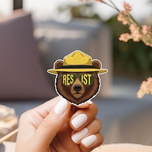 Alt National Park, Smokey the Bear, Resist Sticker, National Parks Sticker, Resistance, Progressive Stickers, Leftist Sticker
