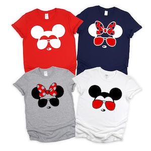 Mickey and Minnie With Sunglasses Shirt, Sunglasses Mickey Minnie Couple Shirt, Mickey Head Shirt, Family Trip Shirt