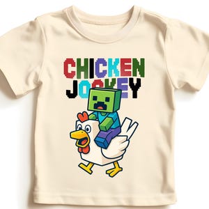 Funny Gaming Shirt, Funny Chicken Jockey Pixel Tshirt, Jockeys Chicken Meme Shirt, Gift for Gamers, Gift for Boyfriend, Youth Toddler Tee
