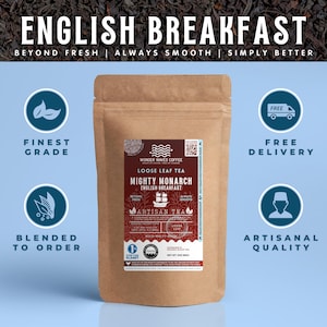 English Breakfast Tea – Bold, Malty & Brisk | Fruity, Full-Bodied Black Tea | Loose Leaf, Black Tea Blend | Morning Tea, Energizing Brew
