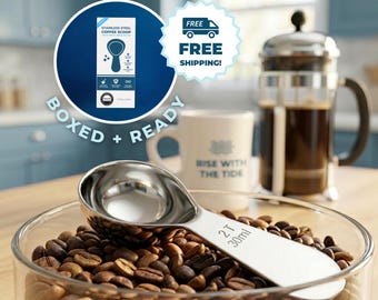 Stainless Steel Coffee Scoop – 2 Tbsp Coffee Measuring Spoon | Kitchen Accessory | Dishwasher Safe | Coffee Lovers Gift | FREE SHIPPING