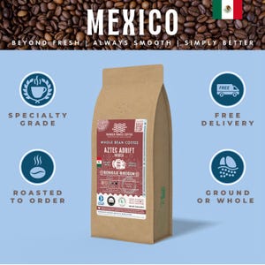 Mexican Coffee – Single Origin, Balanced & Creamy | Dark Chocolate, Lemon, Brown Sugar | Roasted to Order | Whole Bean or Ground