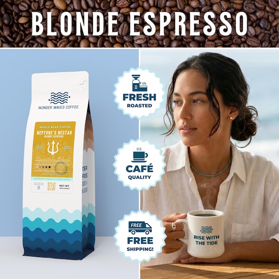 Blonde Espresso Coffee – Light Roast | Smooth | Fresh Roasted to Order | Small Batch Specialty Coffee | Whole Bean or Ground | FREE SHIPPING
