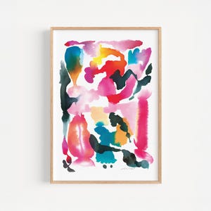 Stampa colorata ad acquerello astratto di una riproduzione dell'opera d'arte originale.