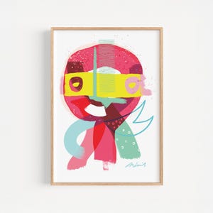 Stampa giclée di un mostro astratto realizzata con tecnica mista, tratta dal dipinto originale.