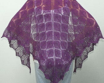 PDF/Knitting Pattern. Cotswold Leaves Triangular Lace Shawl Instant Download
