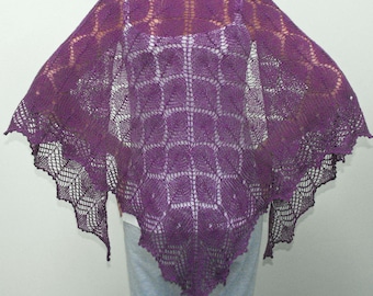 PDF/Knitting Pattern. Cotswold Leaves Triangular Lace Shawl Instant Download