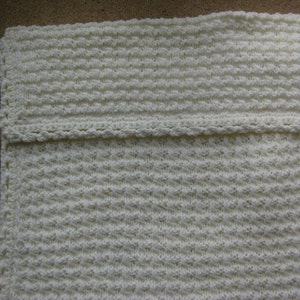 Cot Crib Stroller Blanket / Baby Shawl Afghan. Hand Knit. FREE DOMESTIC SHIPPING.