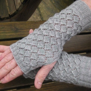 Lacy Fingerless Gloves - Mittens - Wrist Warmers  - Arm Warmer PDF Knitting Pattern Instant Download