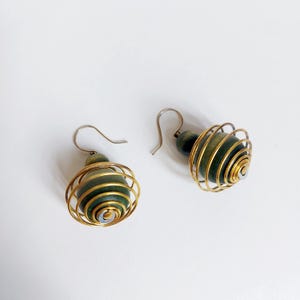 Aarikka Finnish design vintage wooden &quot;Tango&quot; earrings