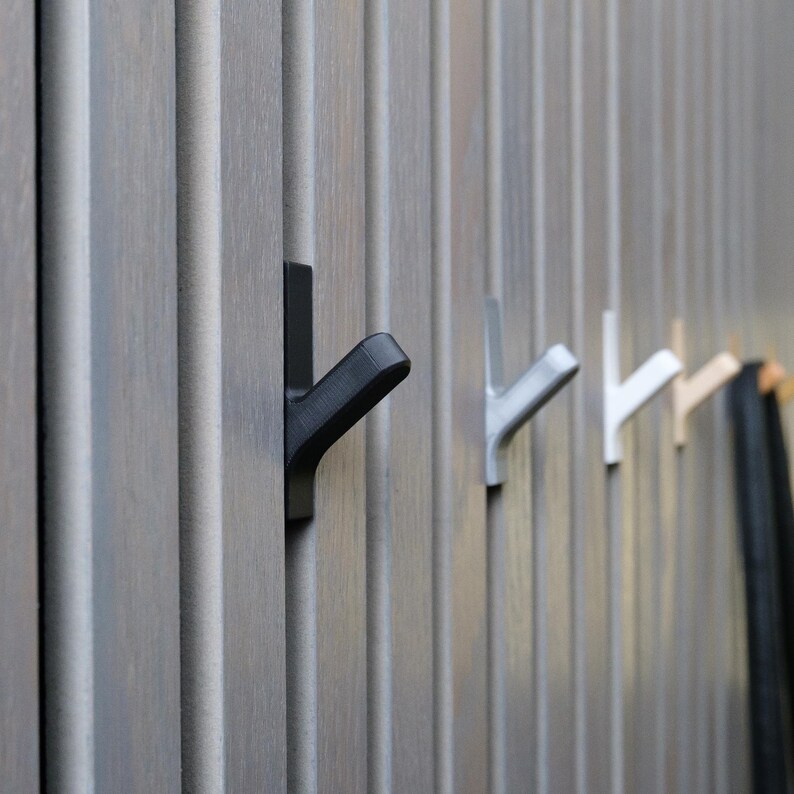 Acoustic Panel Hooks Black Rack, decorative panel 3D Printed, Hanger for Panels, Modern wall panels hooks, akupanel accessories image 3