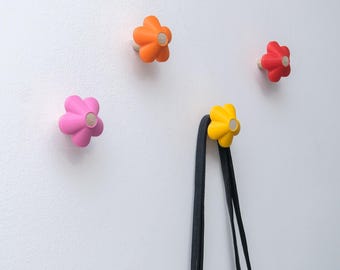 Blumen-Wandhaken, Kindergarderobe, Babyzimmer Deko, Süße Kleiderhaken, Dekorativer Haken für Babyzimmer, Bunte Wandhaken