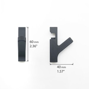 Acoustic Panel Hooks Black Rack, decorative panel 3D Printed, Hanger for Panels, Modern wall panels hooks, akupanel accessories image 2