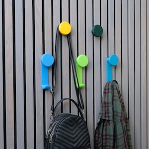 Vibrant 3D Printed Wall Hooks Acoustic Panels – Stylish Slat Wall Hangers for Coats Bags | Colorful Akupanel Storage Solutions