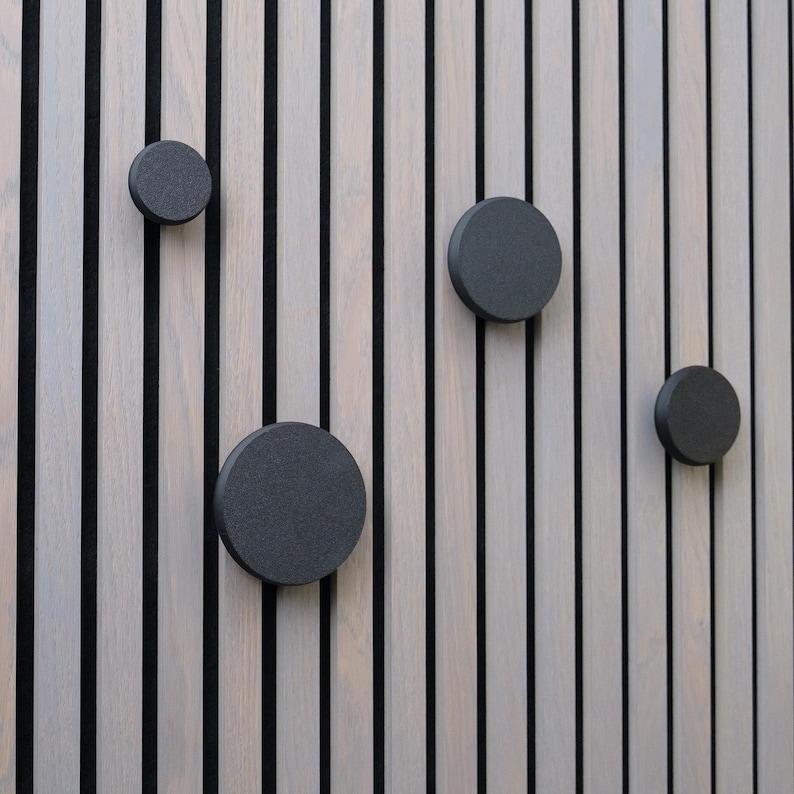 Ganchos para paneles acústicos, color negro, panel decorativo impreso en 3D, ganchos para paneles acústicos, ganchos para paneles de pared modernos, accesorios akupanel imagen 1