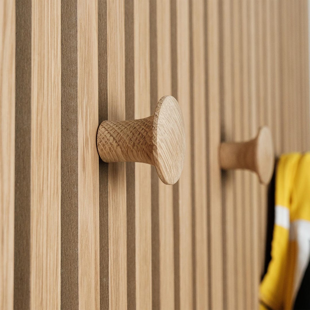 Natural Wooden Acoustic Panel Hooks, Round Stylish Wood Hooks for Home ...