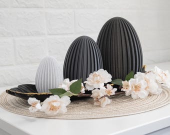 Huevo decorativo de plástico, centro de mesa de Pascua moderno, decoración de mesa minimalista única, adorno festivo de primavera, adorno de Pascua reutilizable.