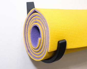 Yoga Mat Holder Wall Mount, Minimalist Exercise Mat Hook, 3D Printed Home Gym Storage Rack, Fitness Room Decor Hanger