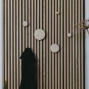 Wooden Round Coat Hooks, Natural Wooden Acoustic Panel Hooks, Round Stylish Wood Hooks for Home Studio, Black Friday Sale, Hook mount+thread