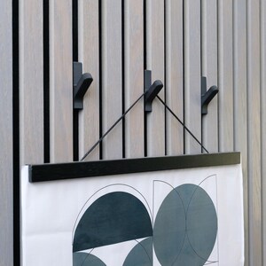 Acoustic Panel Hooks Black Rack, decorative panel 3D Printed, Hanger for Panels, Modern wall panels hooks, akupanel accessories image 16