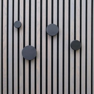 Ganchos para paneles acústicos, color negro, panel decorativo impreso en 3D, ganchos para paneles acústicos, ganchos para paneles de pared modernos, accesorios akupanel imagen 3