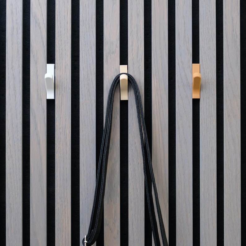 Acoustic Panel Hooks Black Rack, decorative panel 3D Printed, Hanger for Panels, Modern wall panels hooks, akupanel accessories image 12