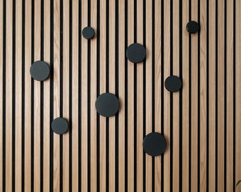 Acoustic Panel Hooks, 3D Printed Black Coat hooks -Acoustic panel accessories, Hook mount+thread, 3D decorative hooks for panel, Home Gifts
