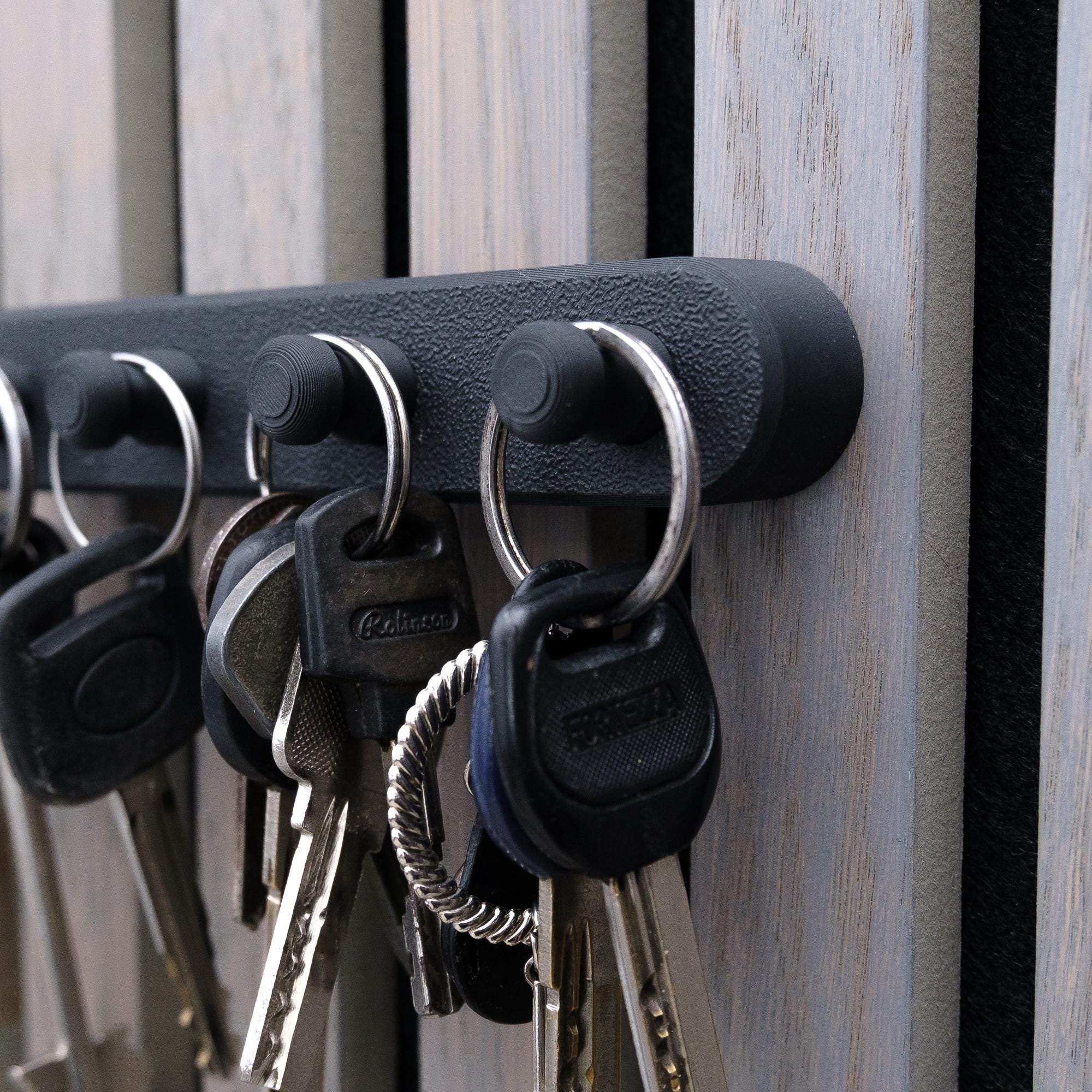 Slat Wall Key Holder for Acoustic Panels, Minimalist Key Rack for