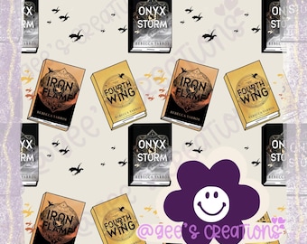 Fourth Wing Seamless Pattern, Fantasy Bookish Design (PNG Digital Download)