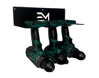 Organizzatore per trapani a 3 scomparti compatibile con il rack in acciaio Masterforce, nero satinato