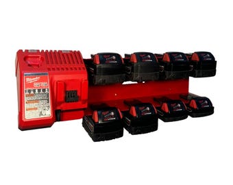 Supporto per stazione di ricarica con blocco - Compatibile con batterie Milwaukee da 18 V