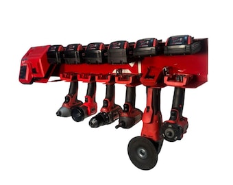 Tool Organizer: Locking Battery and Drill Charging Station - Compatible with Milwaukee 18v Battery