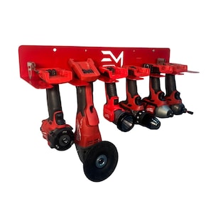 6-Slot Drill Organizer: Steel Tool Rack - Compatible with Milwaukee