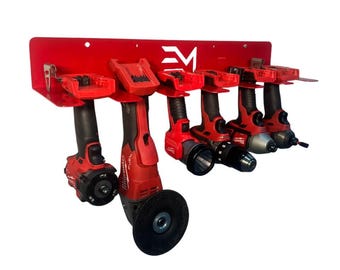 Organizador de taladro Milwaukee M18 de 6 ranuras: soporte de acero para herramientas