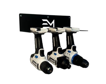 Organizzatore per trapani a 3 scomparti compatibile con il rack Hart Steel, finitura nero satinato.