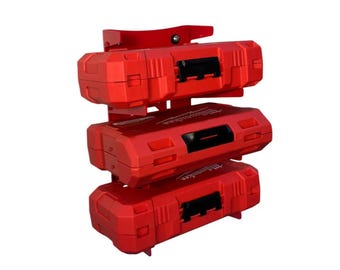 Supporto per punte da trapano: acciaio verniciato a polvere, contiene 3 custodie - compatibile con Milwaukee